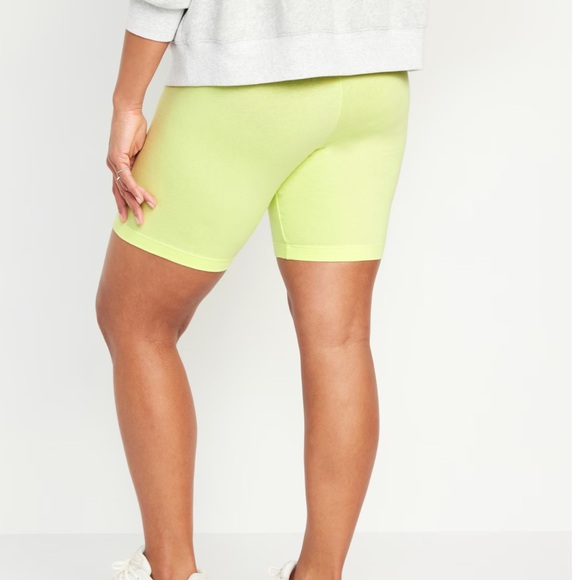 NWT OLD NAVY High-Waisted Biker Shorts -- 8-inch inseam Color: Lime Is Up - Picture 6 of 7